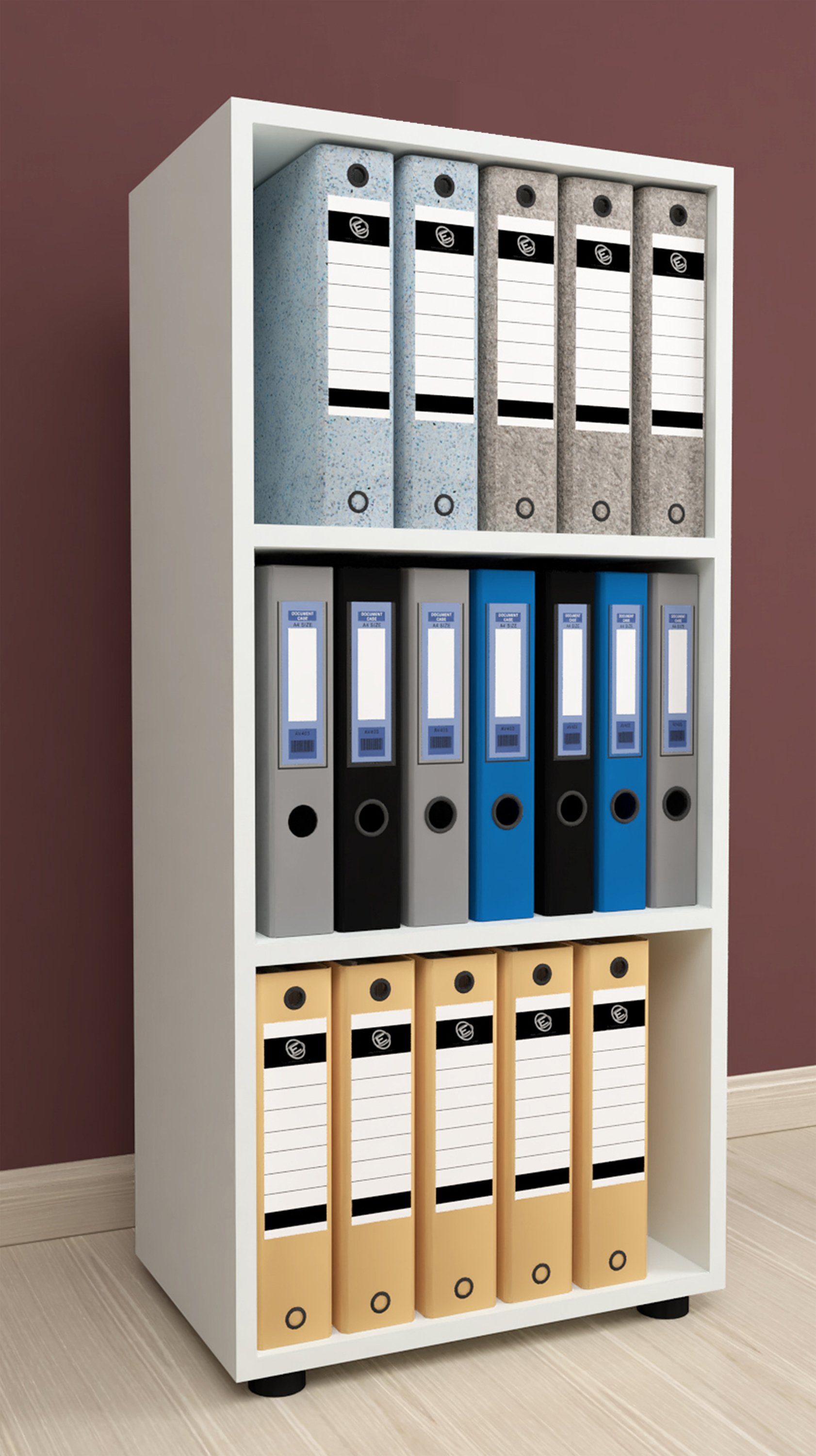 VCM Aktenregal Holz Büro Regal Bücher Ordner Aktenregal Ulas 3f, 1-tlg.
