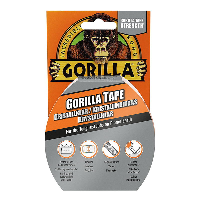 Gorilla Reparasjonstape 48 mm8,2 m transparent Gorilla