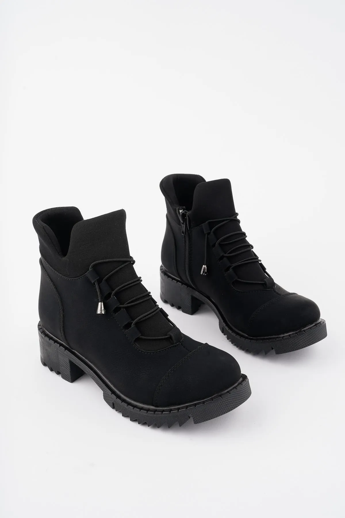 MUGGO  Molde-garantierte Damen-Stretch-Gummistiefel mit Schnürung und Reißverschluss