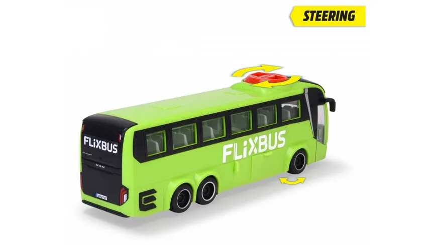 Dickie - MAN Lion's Coach - Flixbus, Lenkbarer Spielzeug-Bus