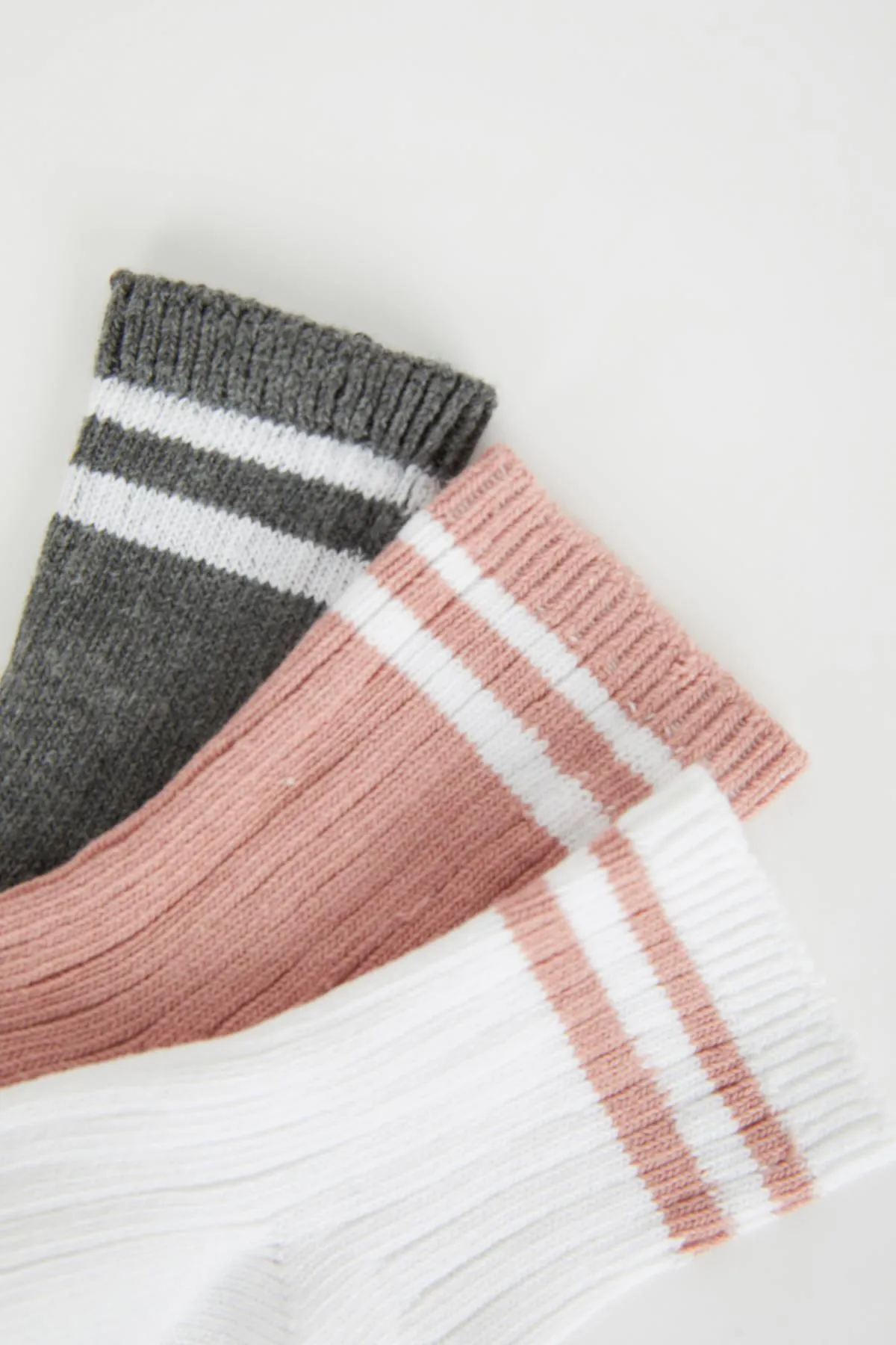 DeFacto  3-teilige Baumwoll-Wintersocken für Mädchen mit rutschfester Sohle