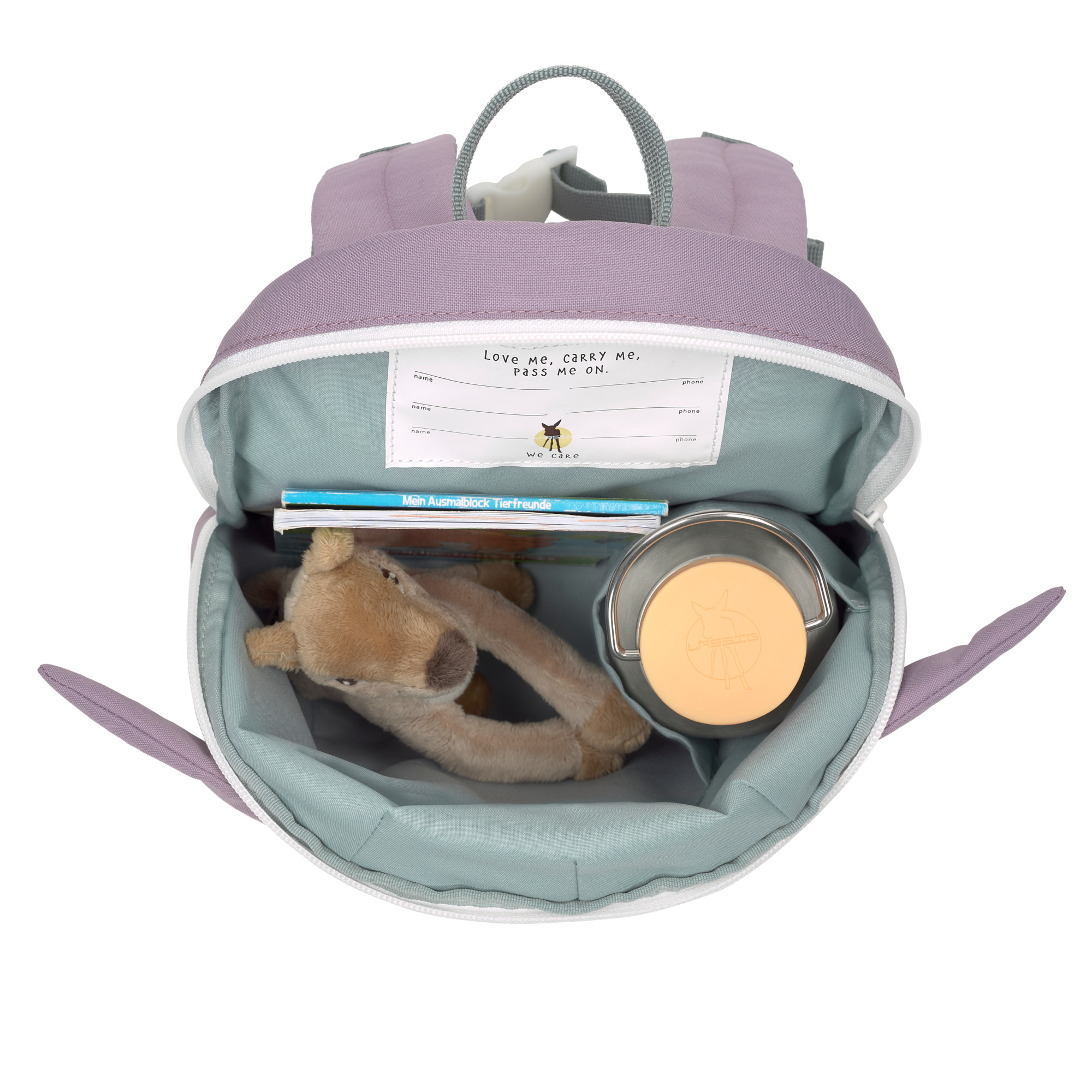 Kindergartenrucksack Tiny - Hase, Lila