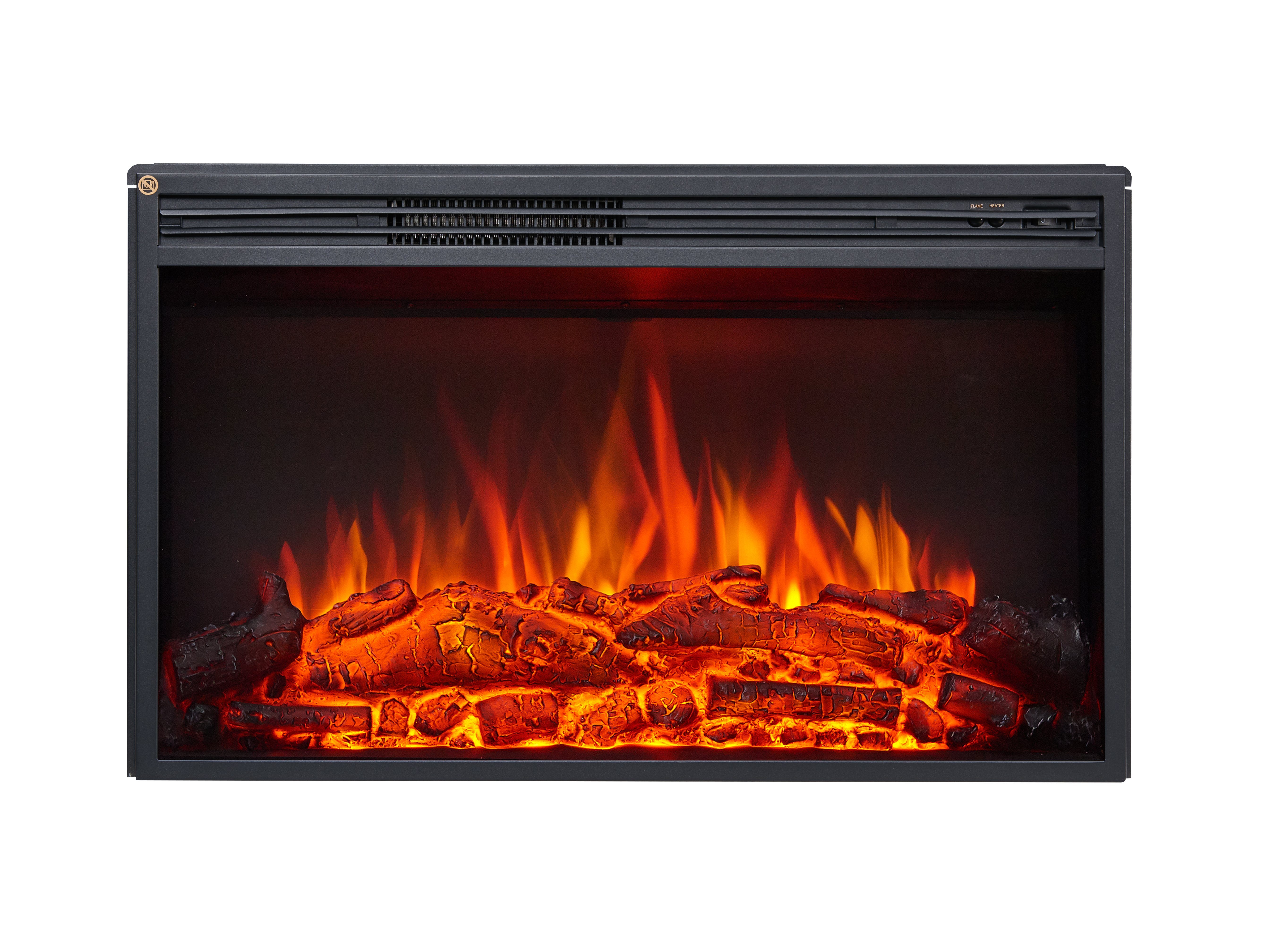 CrownFlame Elektrokamin Typhon, Standkamin mit Heizung 2000W, Heizung, LED-Beleuchtung, 3D-Flammeneffekt & Fernbedienung