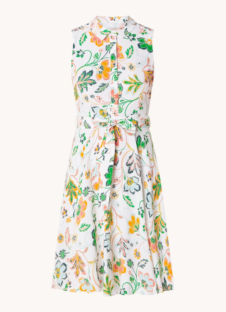 Abito corto a blusa Belinda di Hobbs con stampa floreale e cintura da annodare
