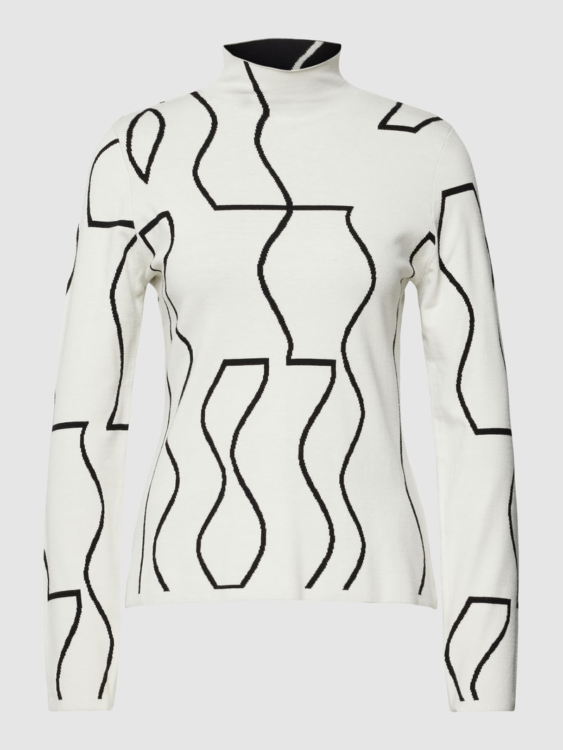 Strickpullover mit Turtleneck in weiß