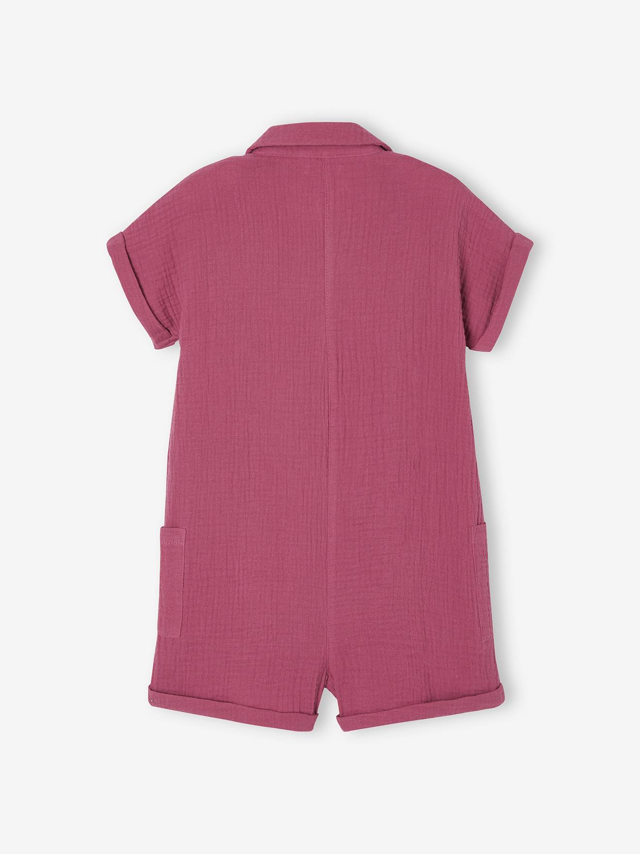 Vertbaudet Kurzer Mädchen Jumpsuit - pastellgelb