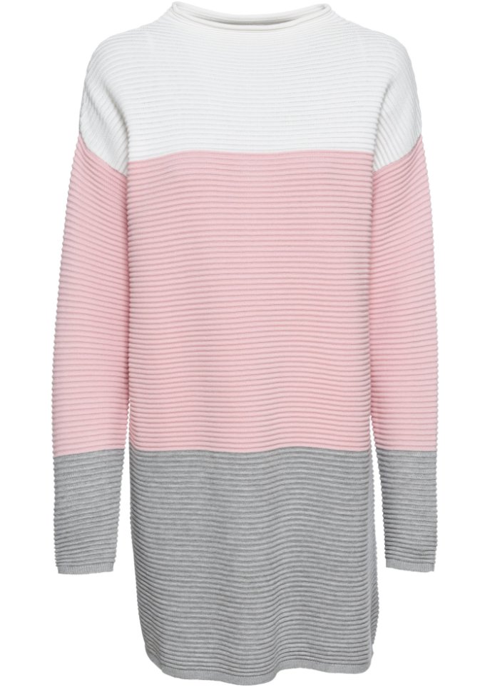 Gestreifter Long-Pullover