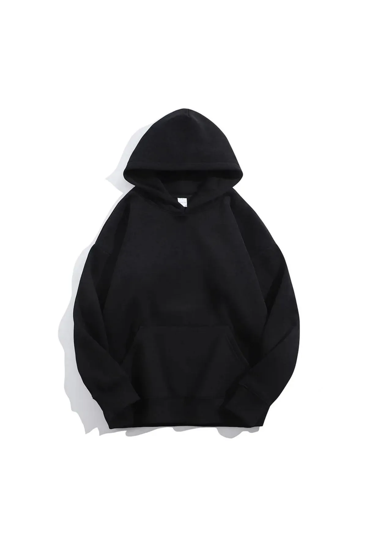 Know  Schwarzer schlichter Oversize-Kapuzenpullover für Damen