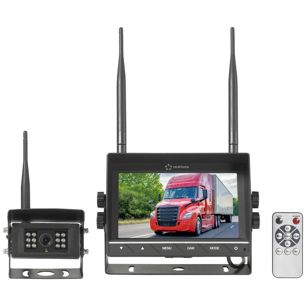 Renkforce Funk-Rückfahrvideosystem 2.4GHz Professional Rückfahrkamera (2 Kamera-Eingänge)