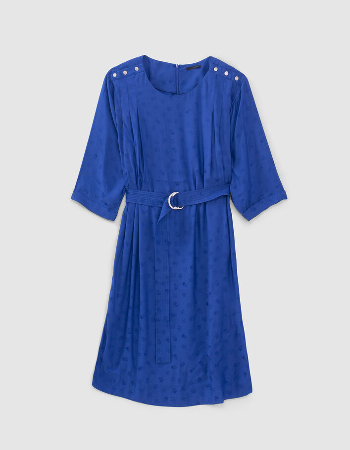 Robe bleue jacquard motif têtes de mort Femme