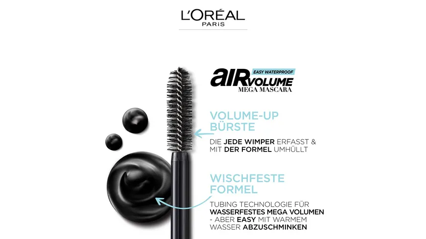 L'ORÉAL PARIS Mascara Air Volume Mega wasserfest 7.9 ml Mega Black