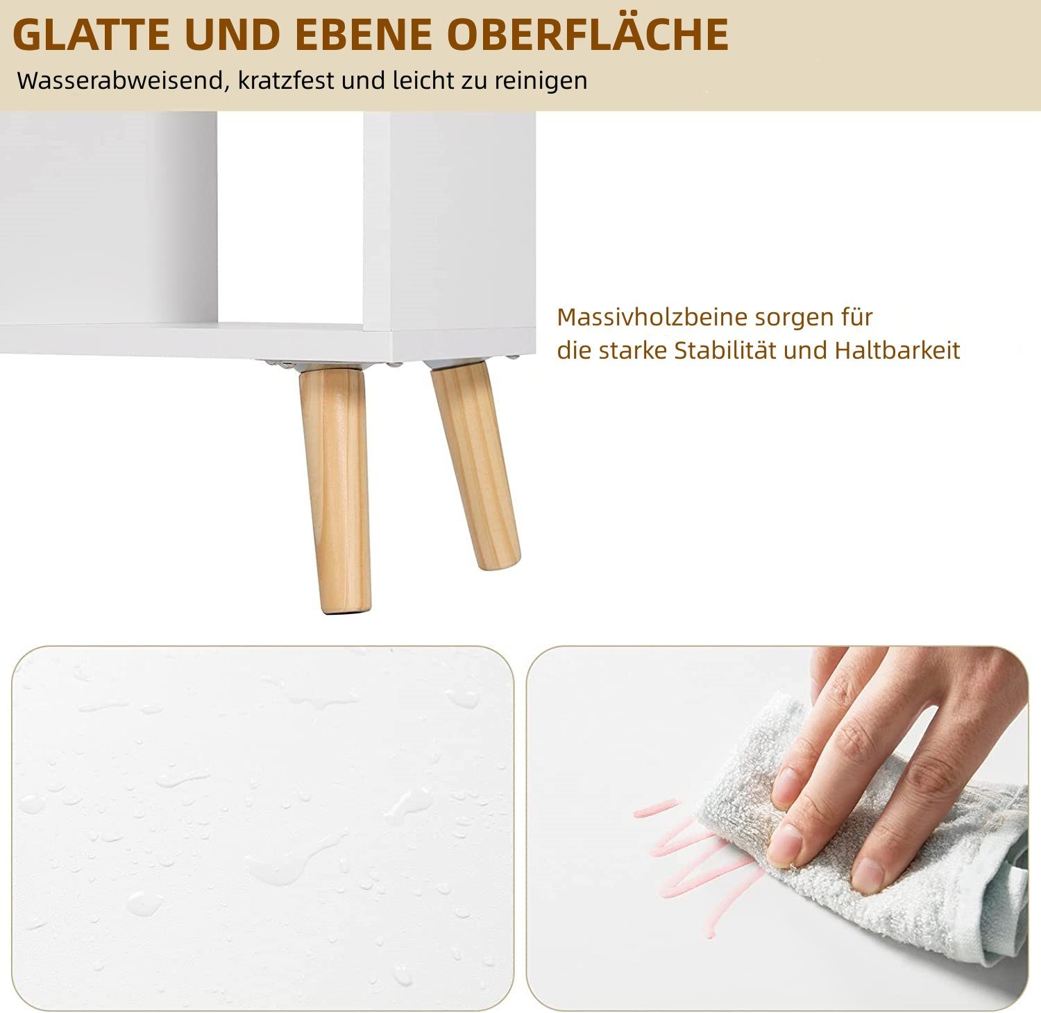 EUGAD Bücherregal, 1-tlg., Raumteiler Aktenregal mit Schublade, aus MDF, Weiß