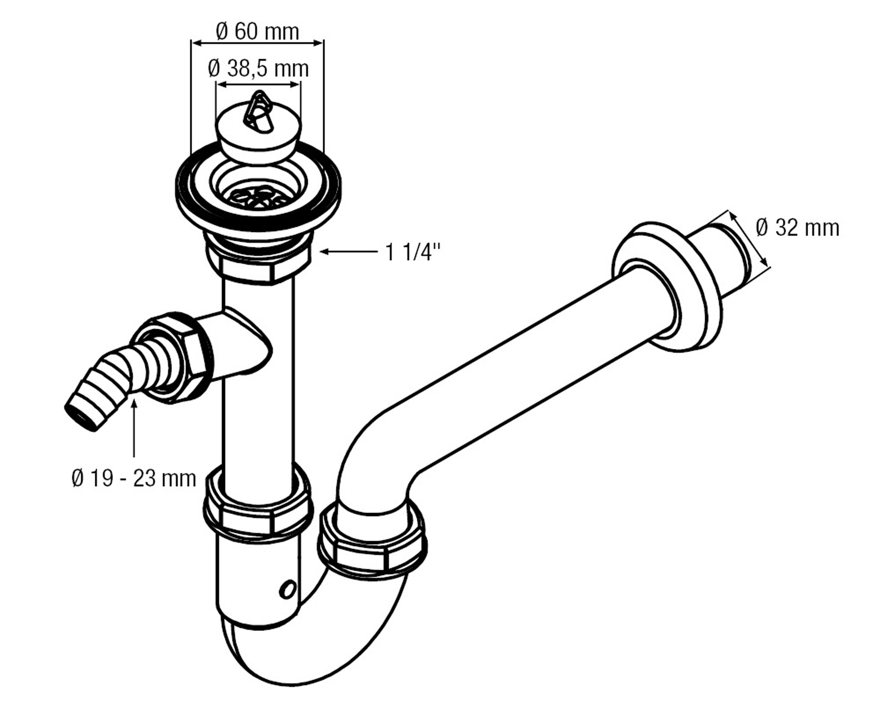 CORNAT Siphon REZYKLAT Waschbecken-Geruchsverschluss, aus Recycling Kunststoff