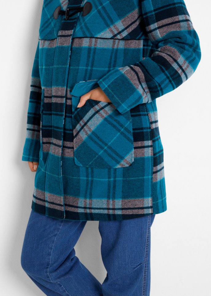 leicht wattierter Dufflecoat mit Kapuze