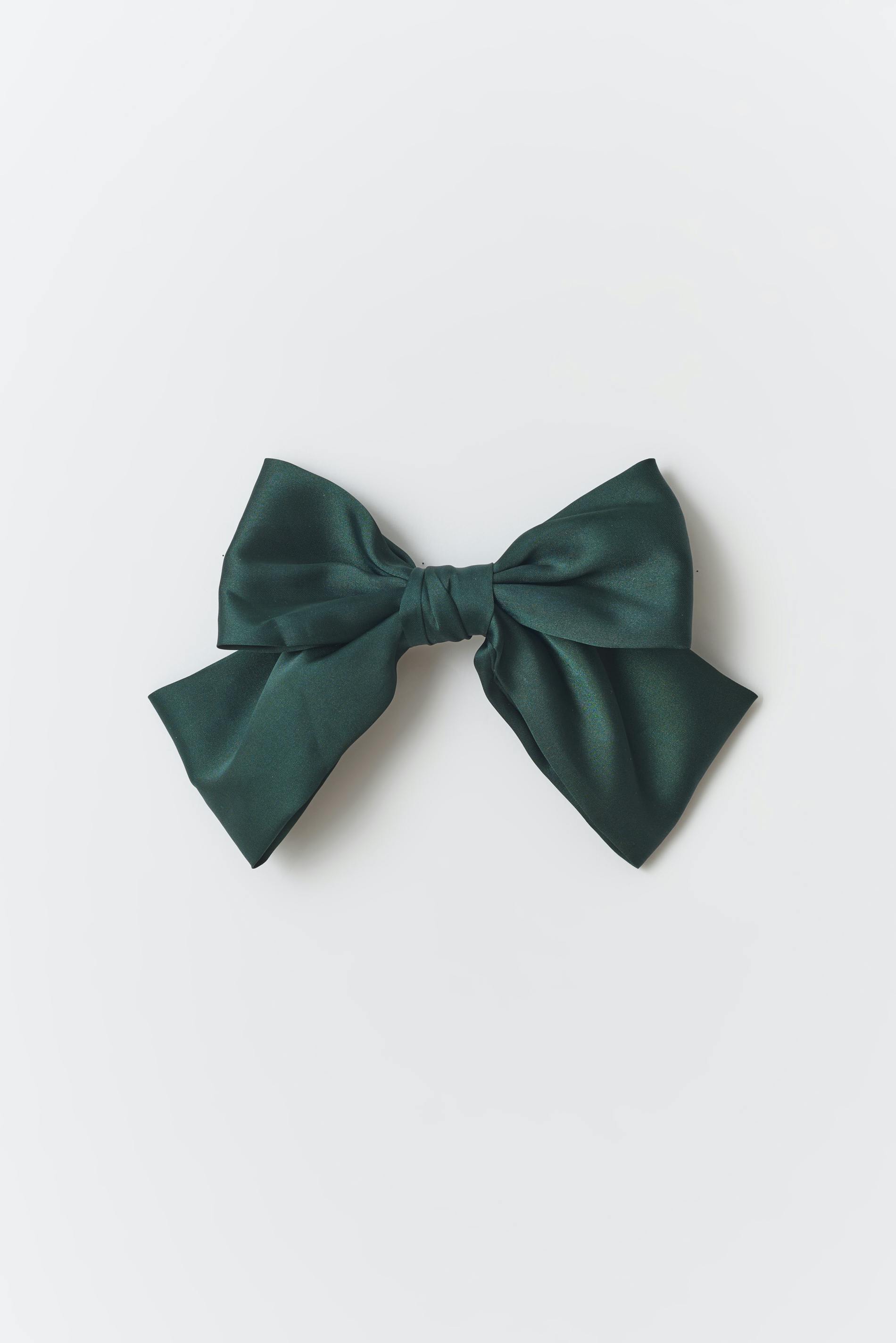 Satin bow hair clip