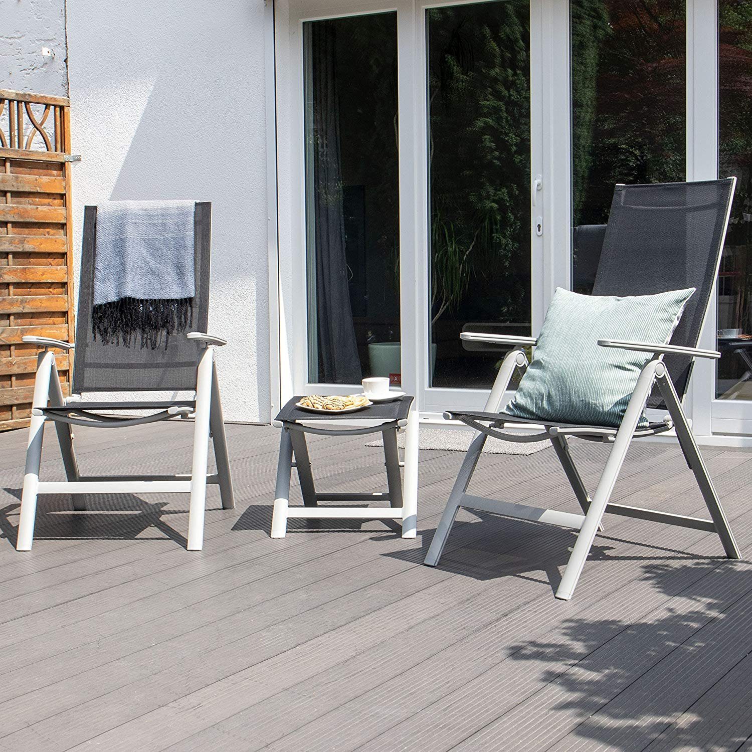 VANAGE Hochlehner VG-0277 (2 St), Gartenstuhl, 2er Set, Hochlehner, schwarz