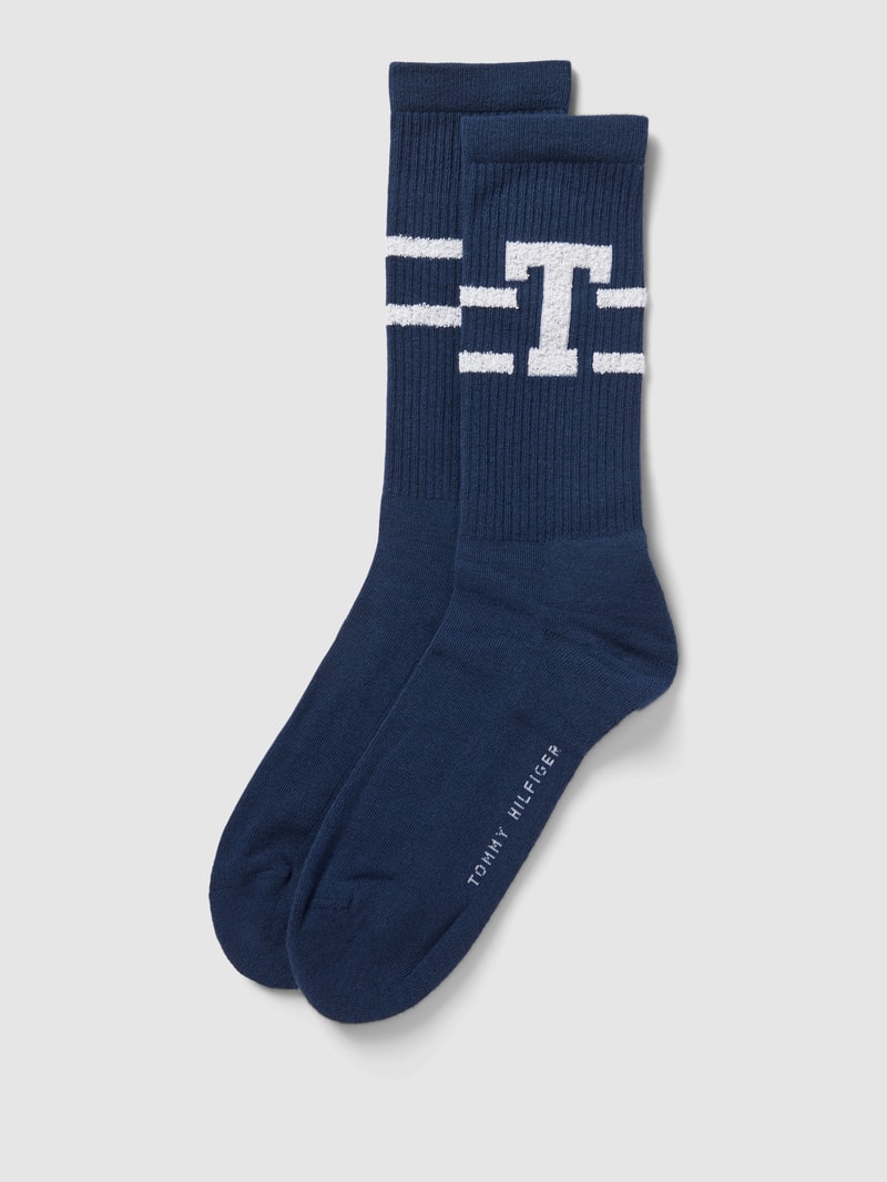 Socken mit Label-Detail Modell 'Sport' im 2er-Pack in dunkelblau
