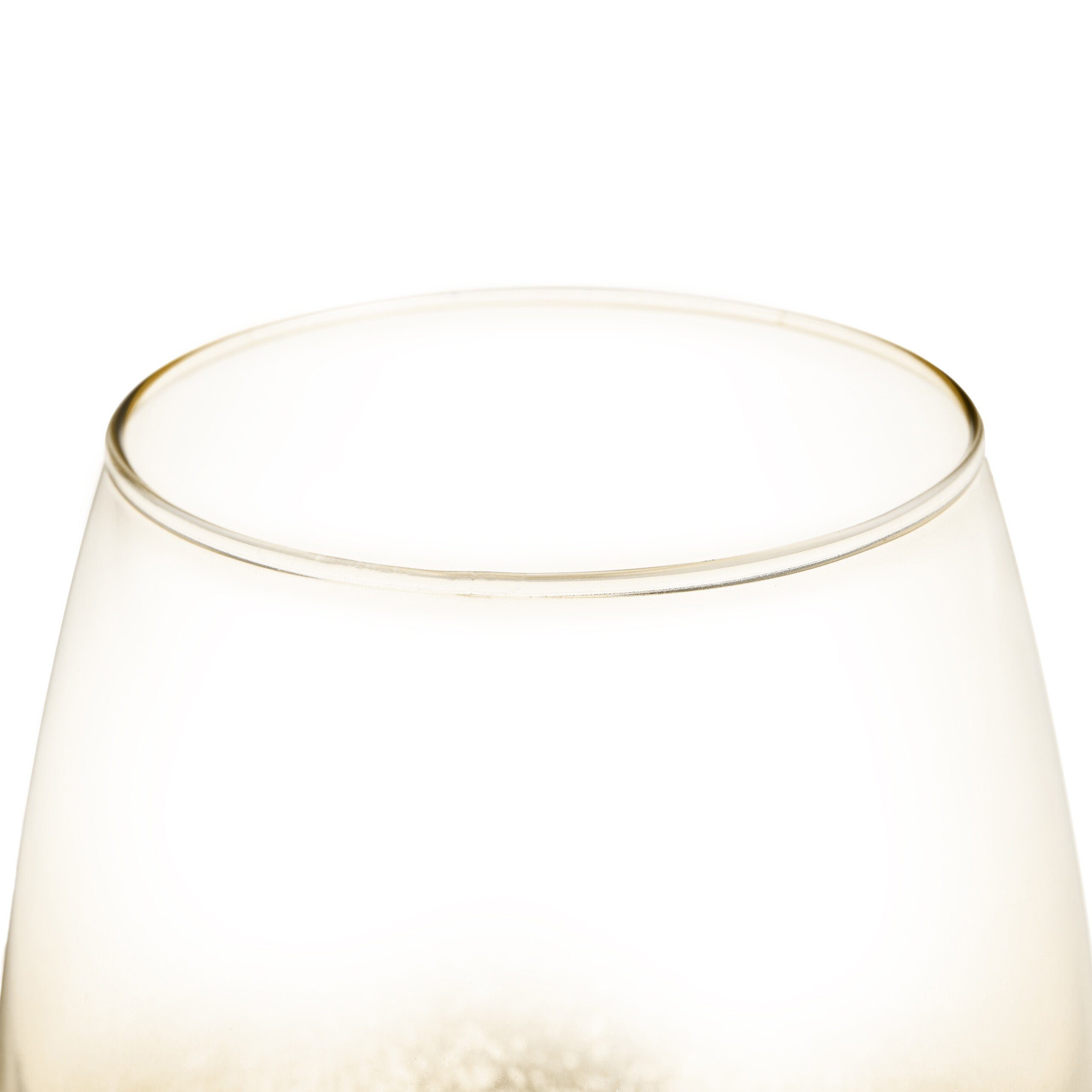 relaxdays Weinglas Weingläser ohne Stiel 2er Set gold, Glas