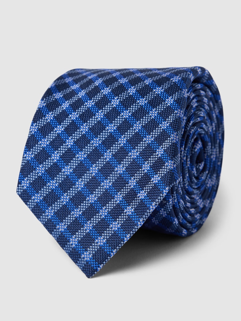Seidenkrawatte mit Allover-Muster Modell 'WOVEN GINGHAM' in hellgrau