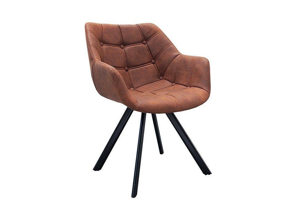 riess-ambiente Polsterstuhl THE DUTCH VARIANTENWAHL, Esszimmer · Microfaser · Metall · mit Armlehne · Retro Design