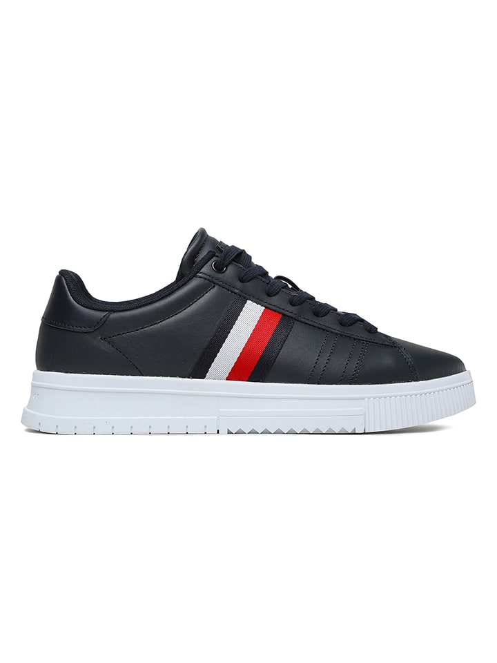 Tommy Hilfiger Shoes Leder-Sneakers in Schwarz/ Weiß günstig kaufen