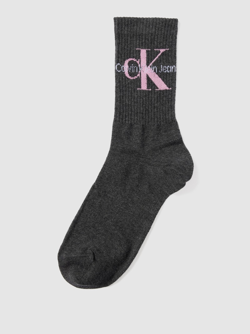 Socken in Ripp-Optik in dunkelgrau