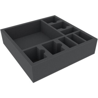 285 mm x 285 mm x 70 mm Schaumstoffeinlage für Brettspiele - 9 Fächer