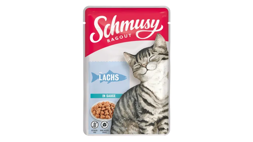 Schmusy Katzennassfutter Ragout mit Lachs in Sauce 100 g