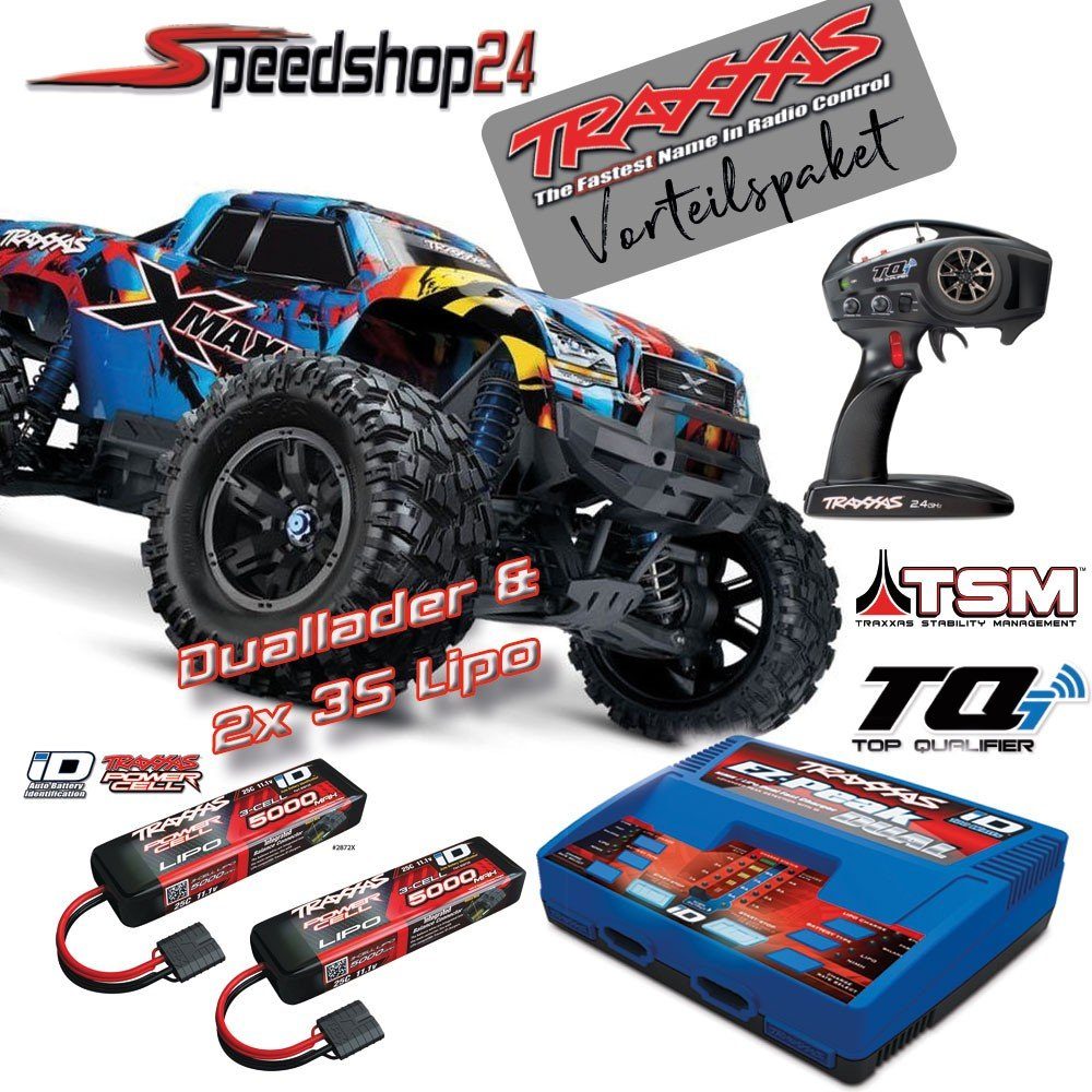 Traxxas Modellbausatz Traxxas X-Maxx 4x4 VXL RocknRoll RTR 77086 mit 2X 3S Lipo Akku / Duall