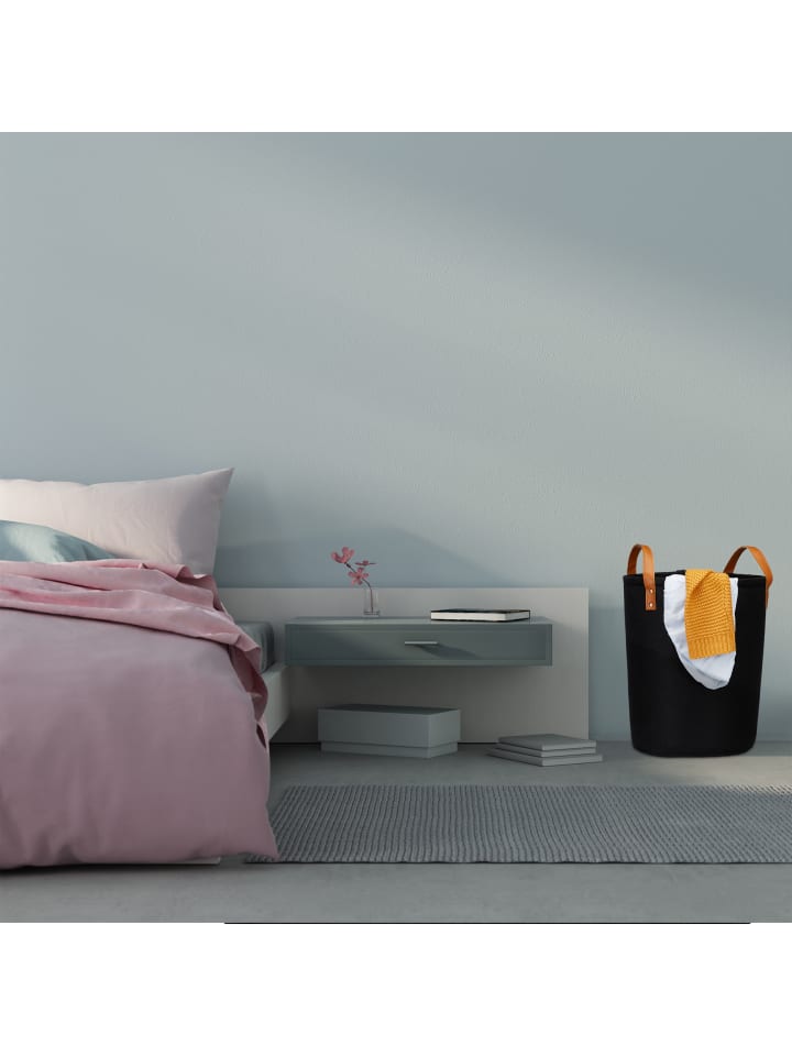 relaxdays Wäschekorb in Schwarz - (H)45 x Ø30 cm günstig kaufen onesize