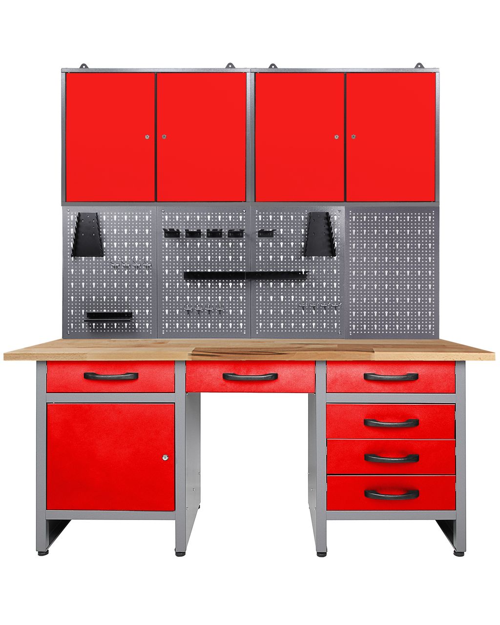 Ondis24 Werkstatt Set Harry 160 cm 2 Schränke rot