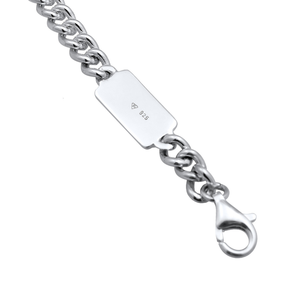 KUZZOI KUZZOI Bracelet Hommes Char Massif Basique en argent sterling 925 Bracelet