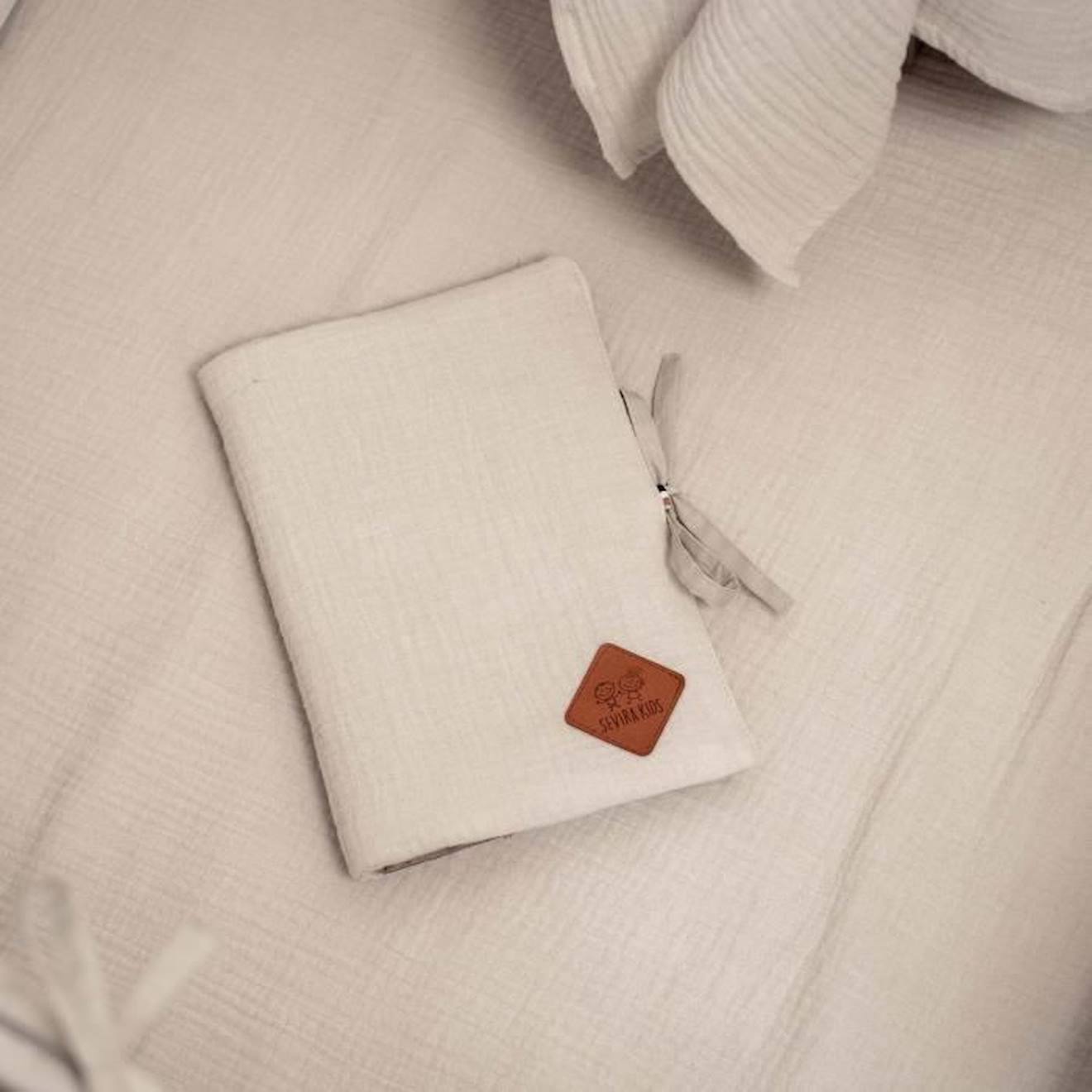Protège carnet de santé en gaze de coton, Jeanne Beige TU beige