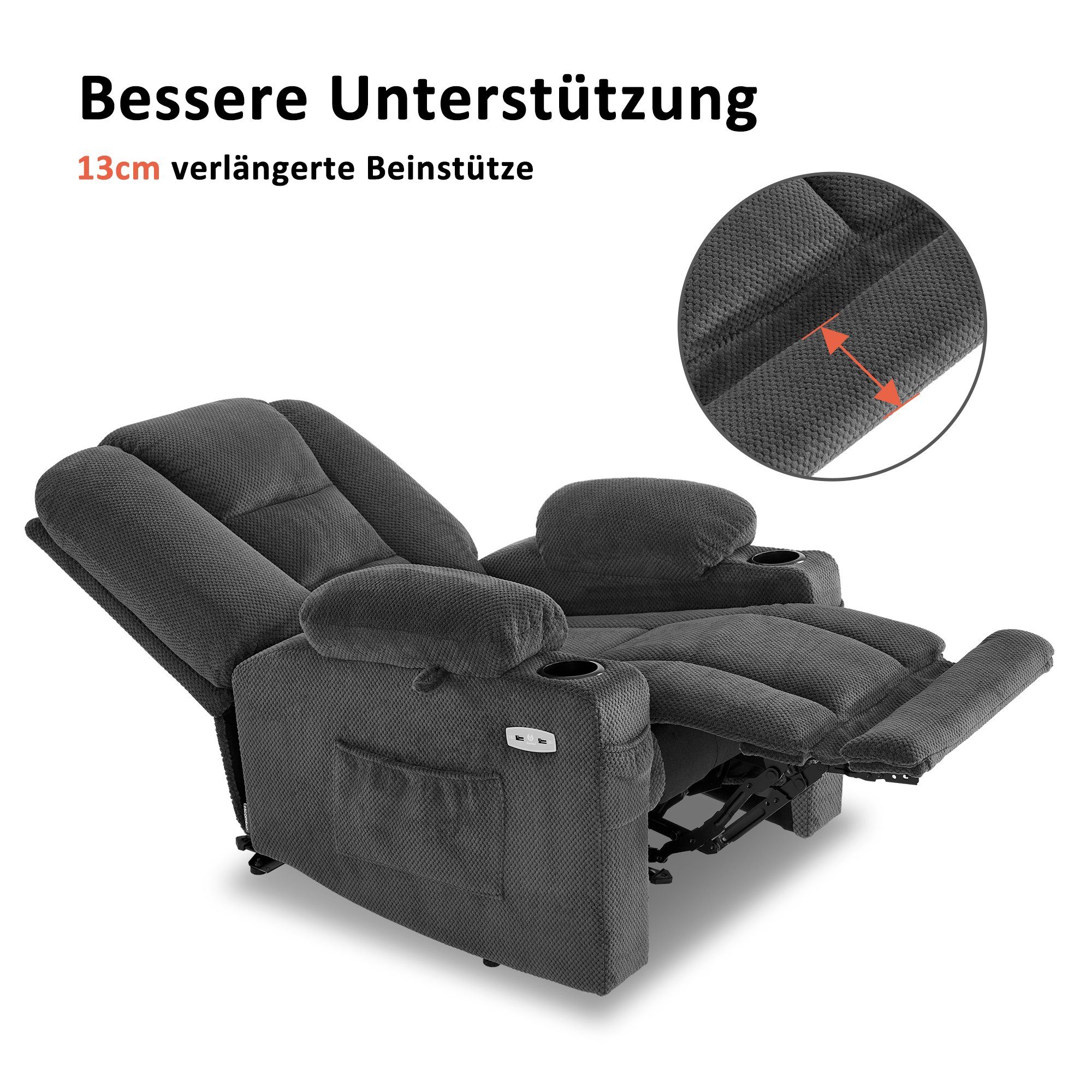 MCombo Relaxsessel M MCombo Relaxsessel mit Liegefunktion Fernsehsessel 7008