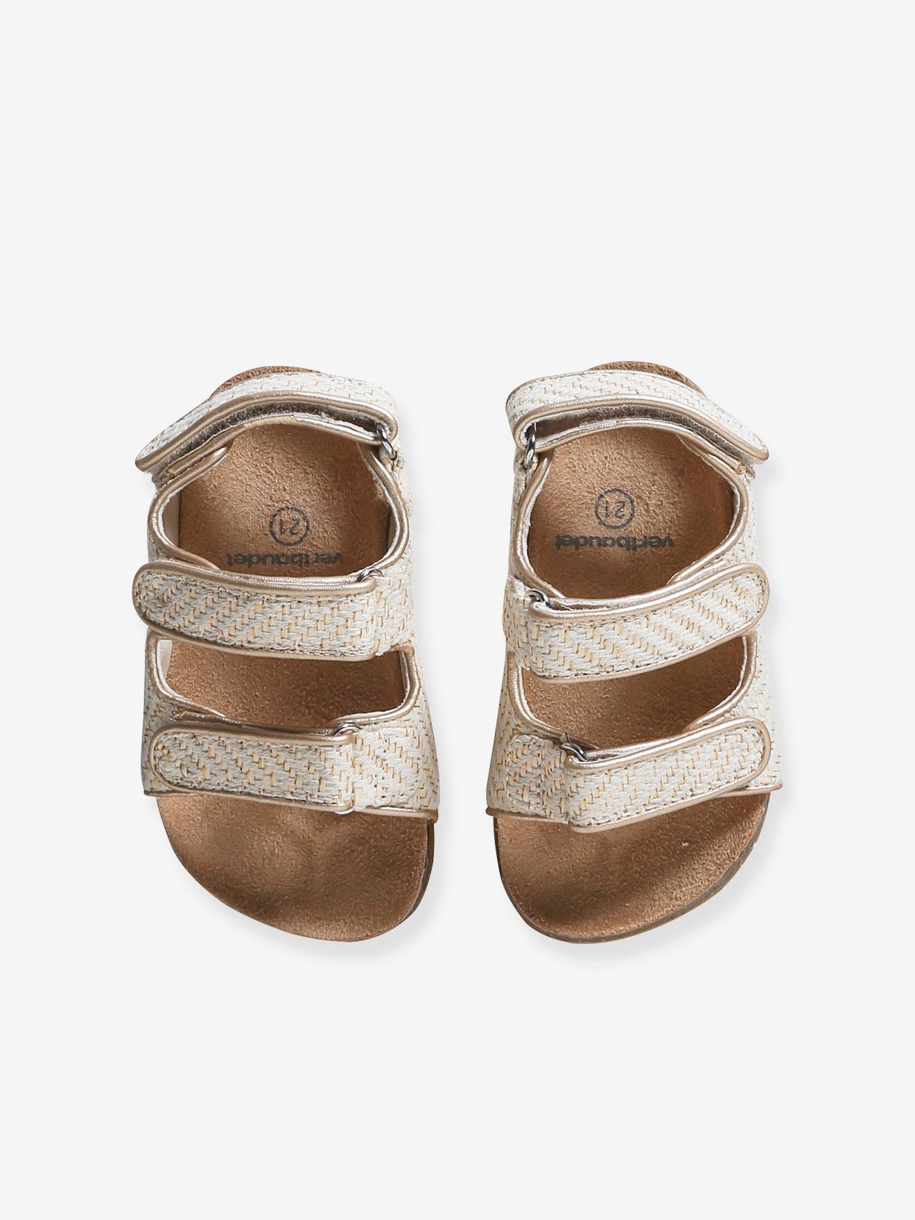 Vertbaudet Baby Klett-Sandalen - gold