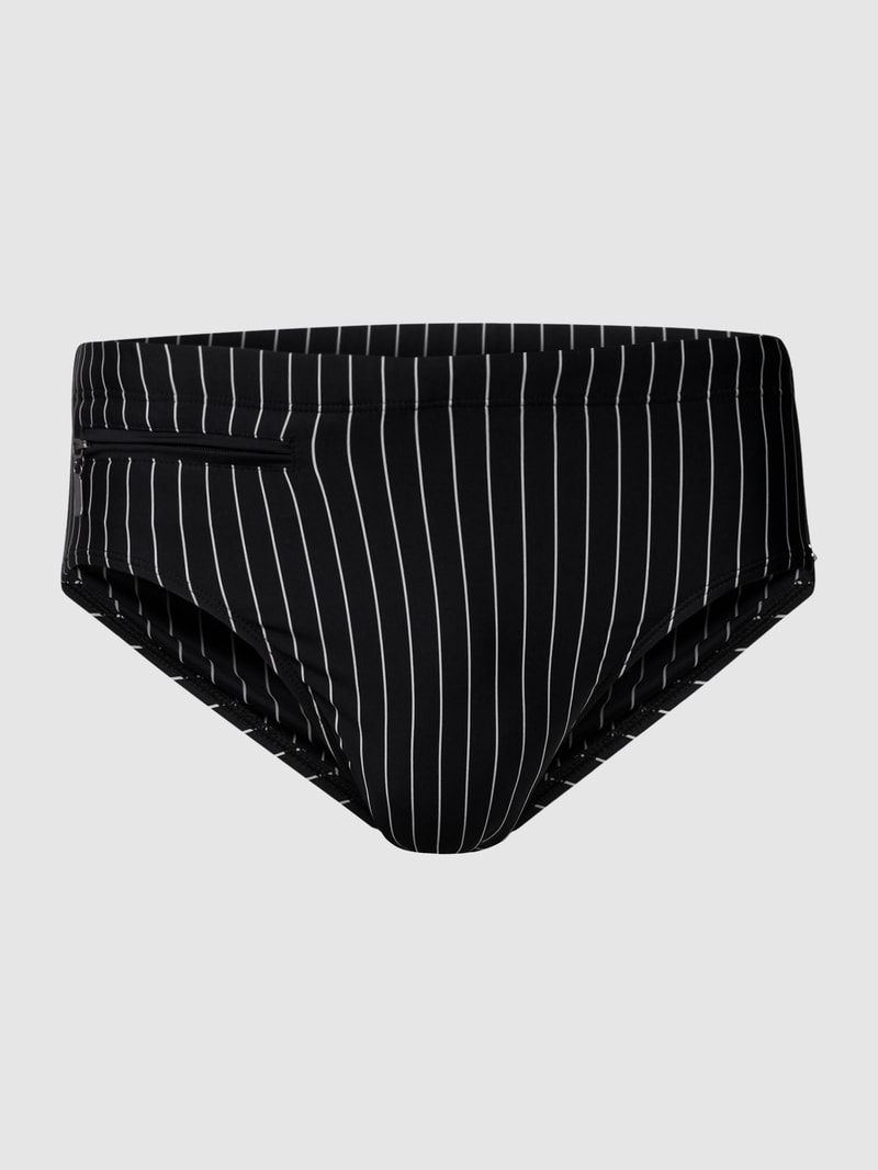 Badehose mit Streifenmuster in schwarz
