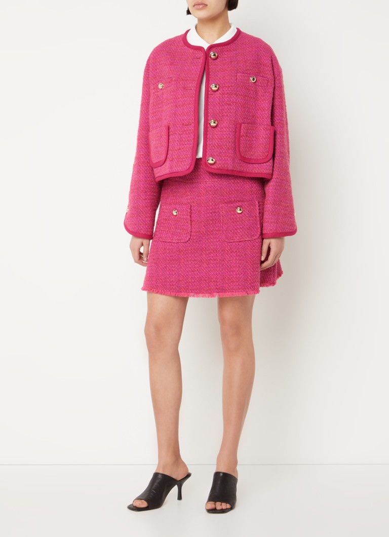 ba&sh Bonnie tweed miniskjørt med påsydde lommer