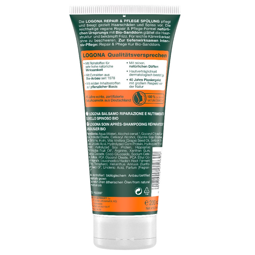 LOGONA Repair & Pflege Spülung Bio-Sanddorn 200 ml
