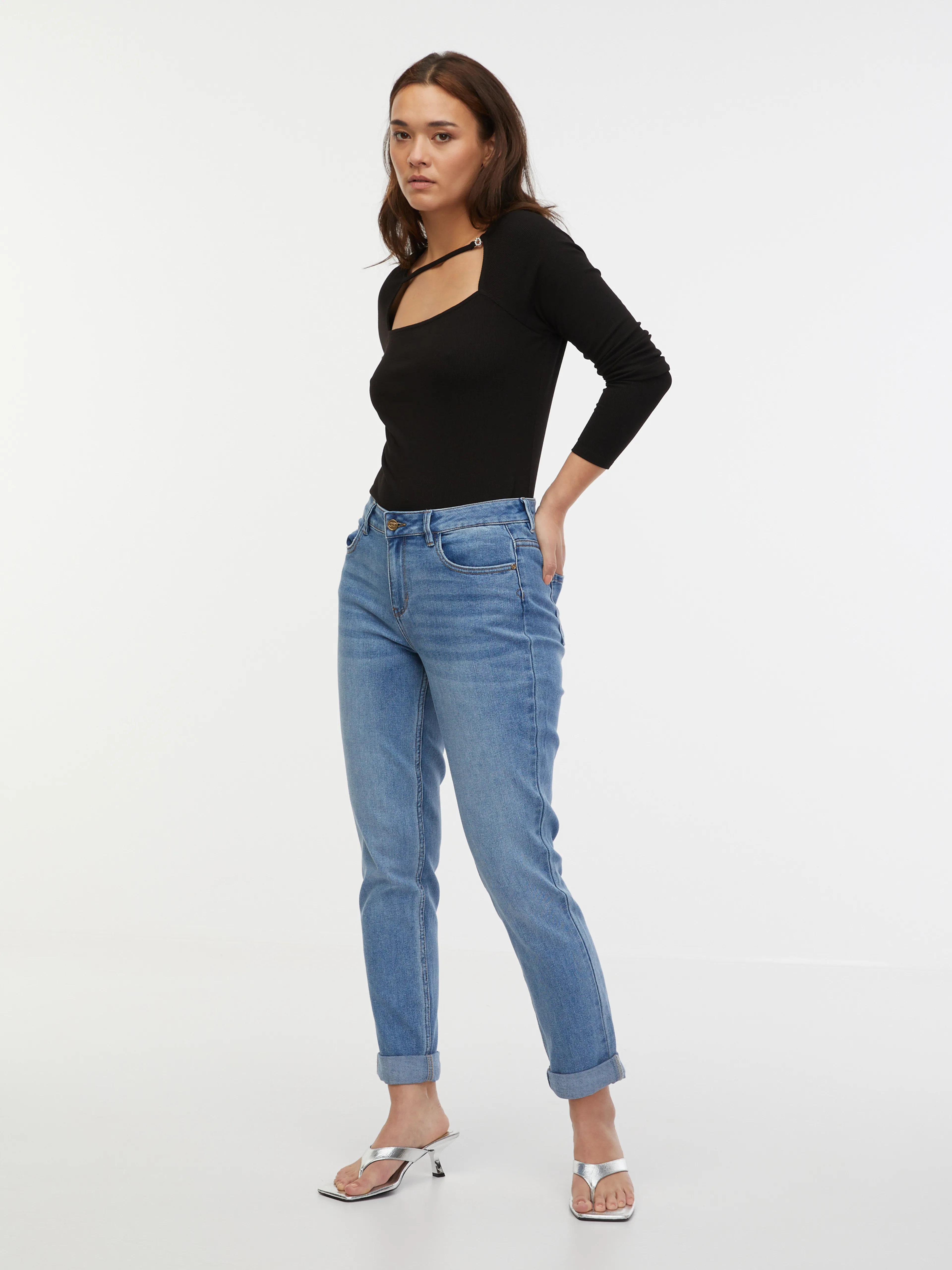 Schwarzes Damen-T-Shirt ORSAY