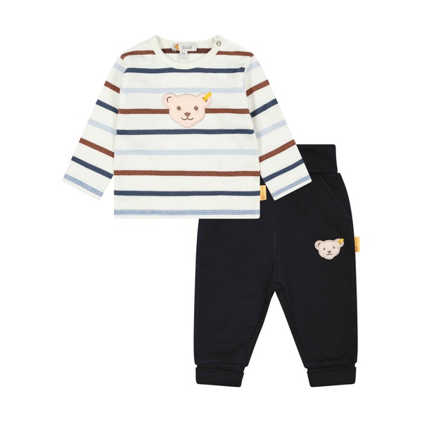 Set Jogger + T-Shirt langarm, dunkelblau für Jungs