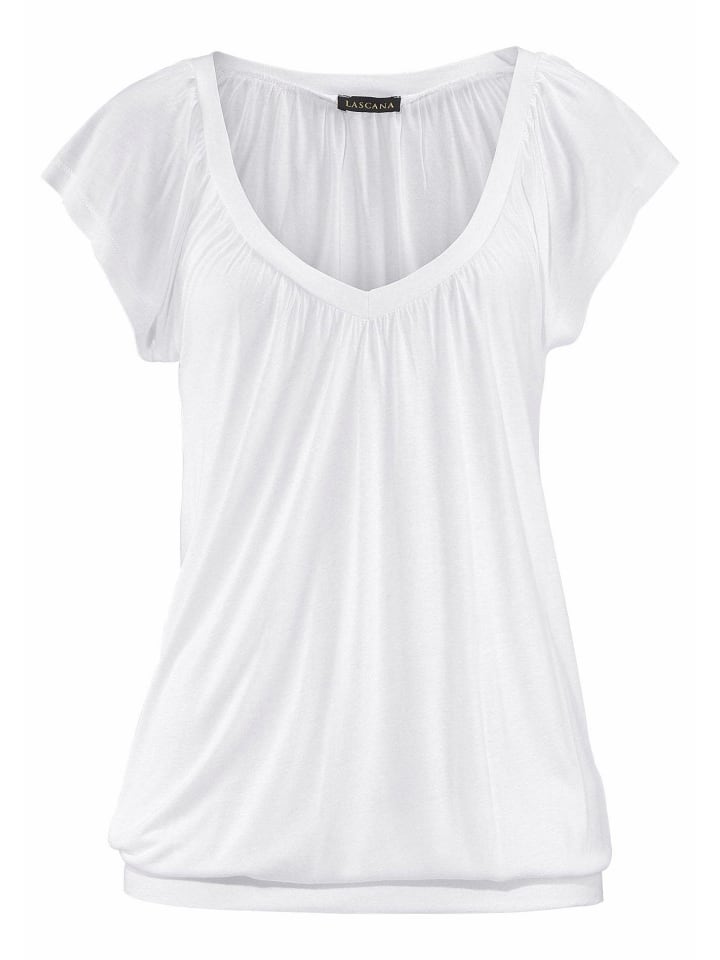 LASCANA V-Shirt in weiß günstig kaufen