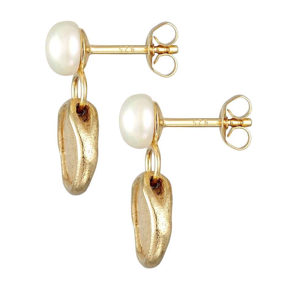 Elli PREMIUM Elli PREMIUM Boucles d'Oreilles Femmes Pendentif d'oreilles Organic Coin avec per Boucles d'oreilles