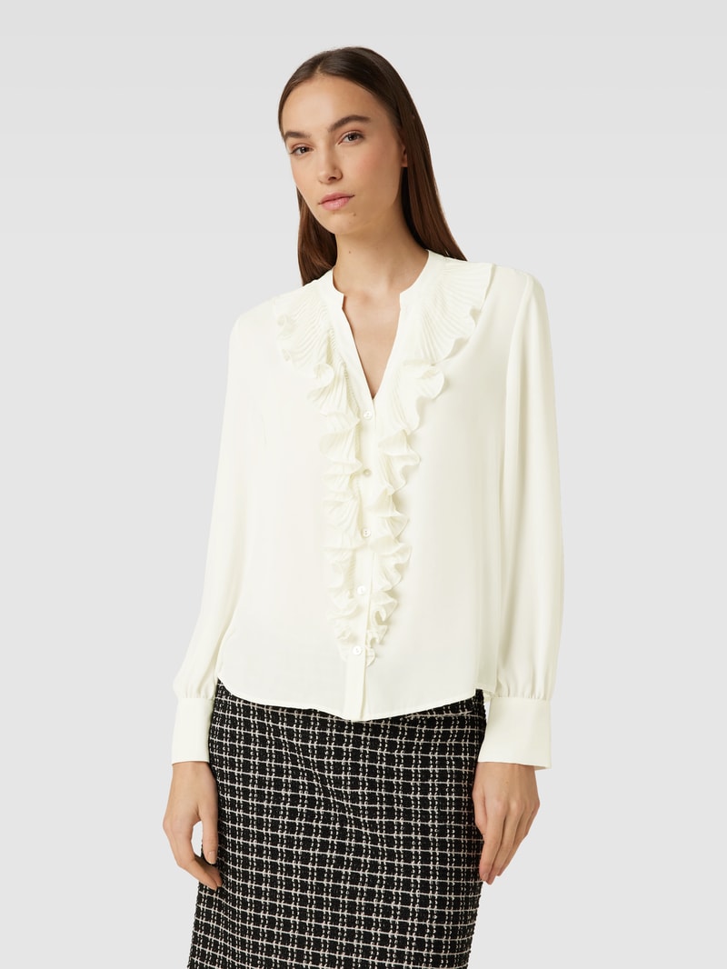 Bluse mit Volants in weiss