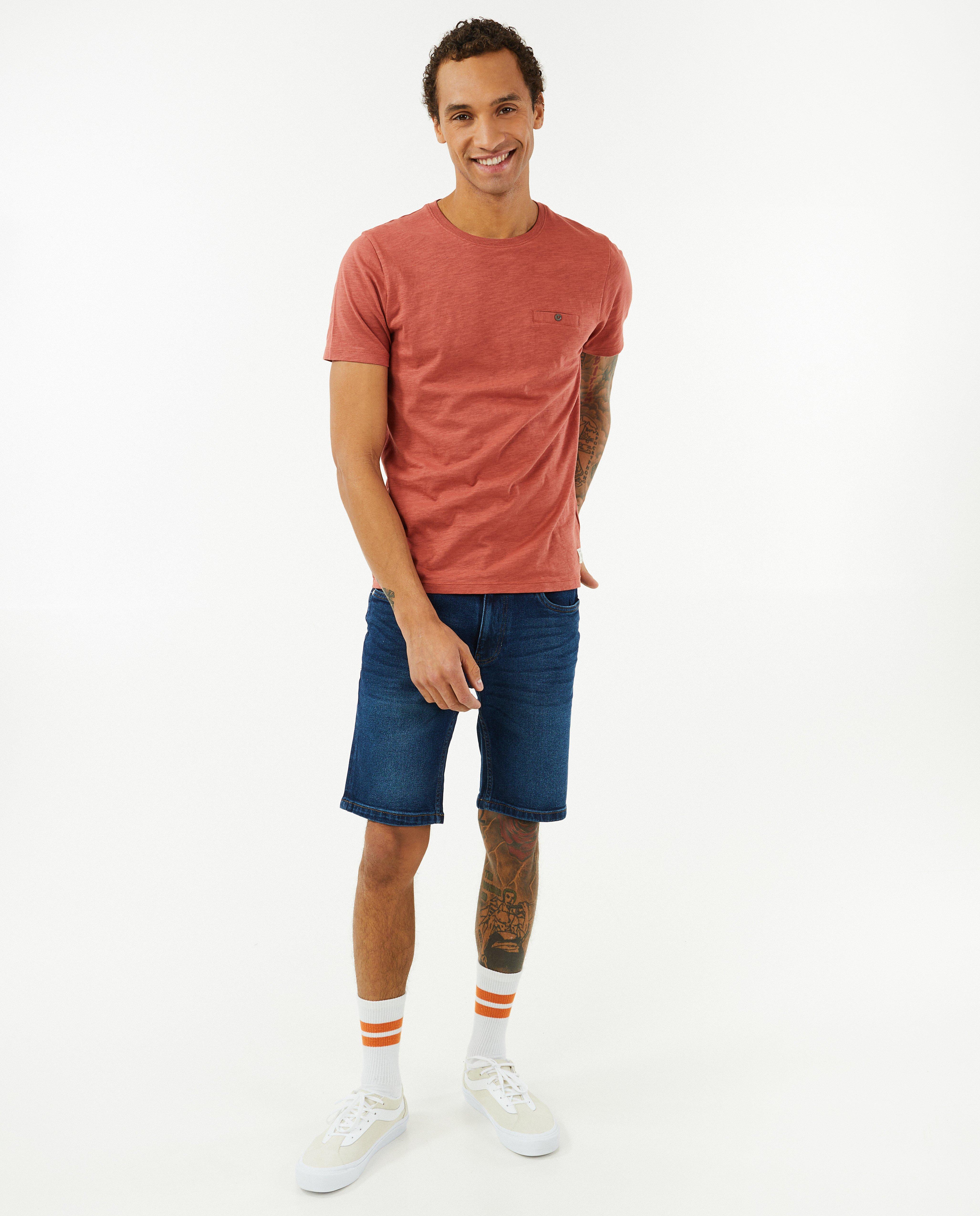 Pantaloni scurți din denim albastru închis OVS, croială slim fit, albastru închis
