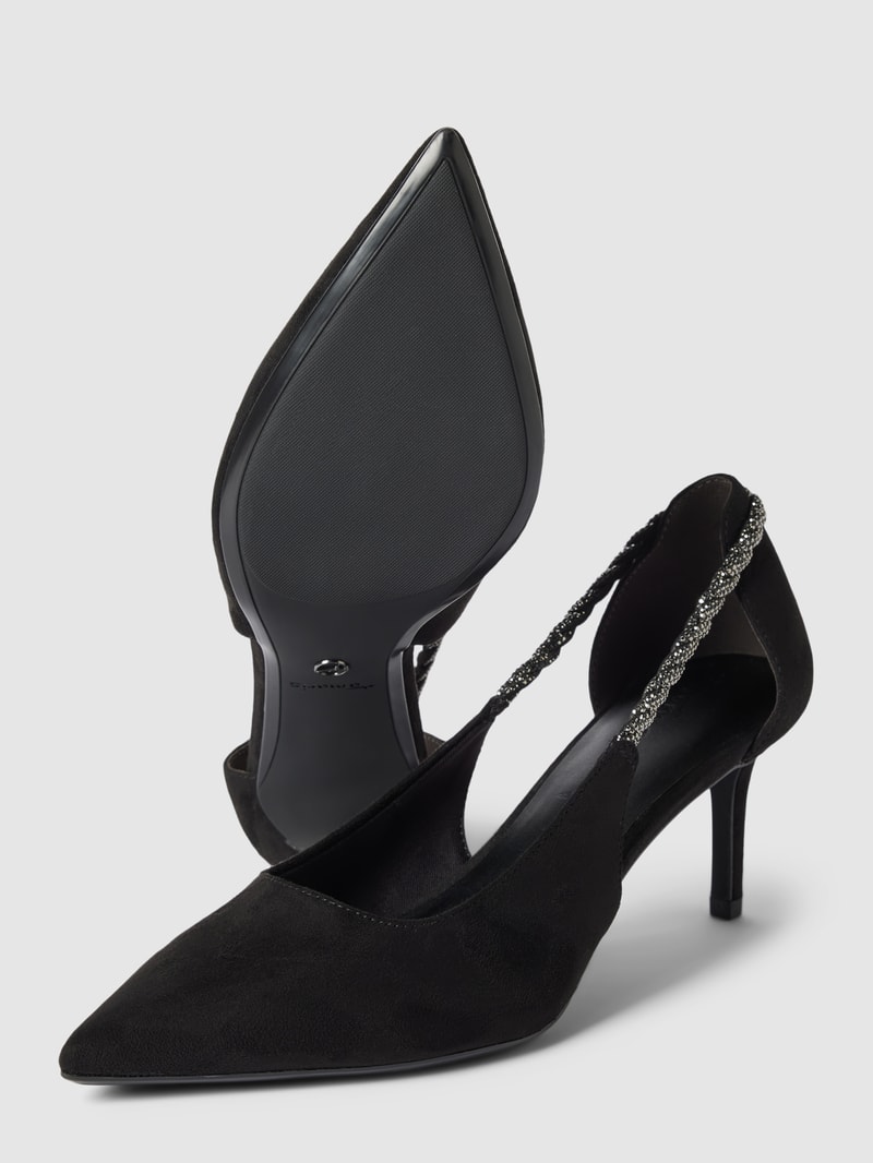 Pumps mit Strasssteinbesatz in schwarz