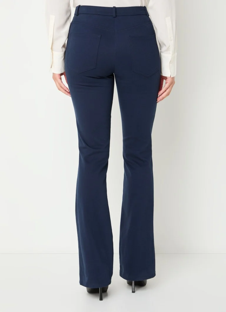 HUGO BOSS Mid-waist flared fit trousers with side pockets