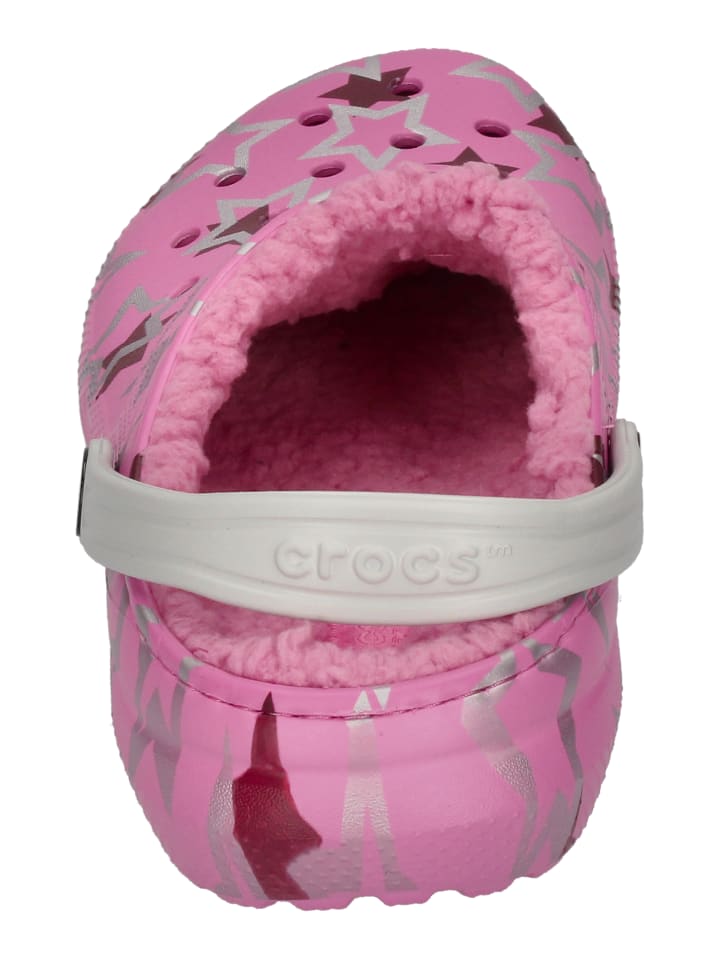 Crocs Hausschuhe CLASSIC LINED DISCO DANCE PARTY CLOG KIDS in rosa günstig kaufen