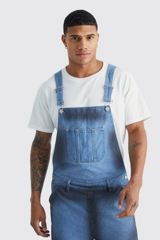 Lockere Latzhose mit Spray-Print