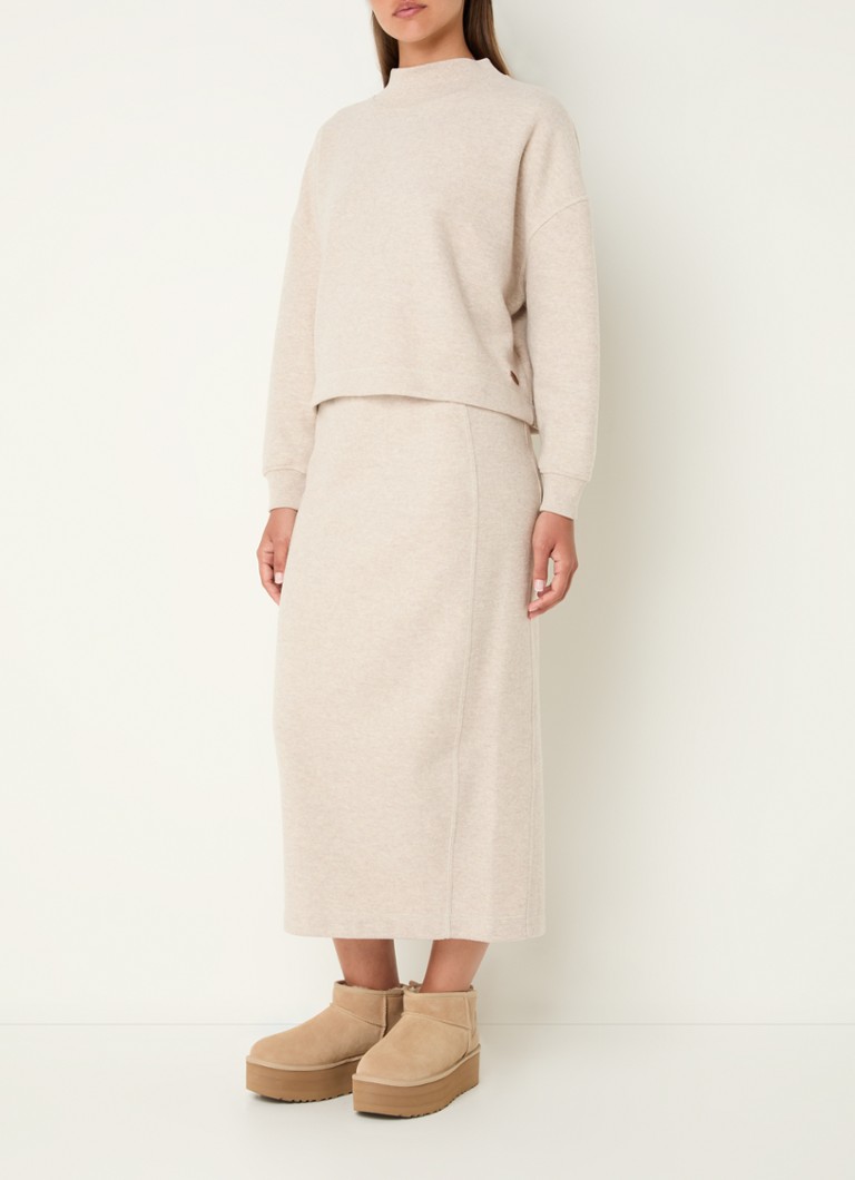 Moscow Semi midi skirt with logo band and split