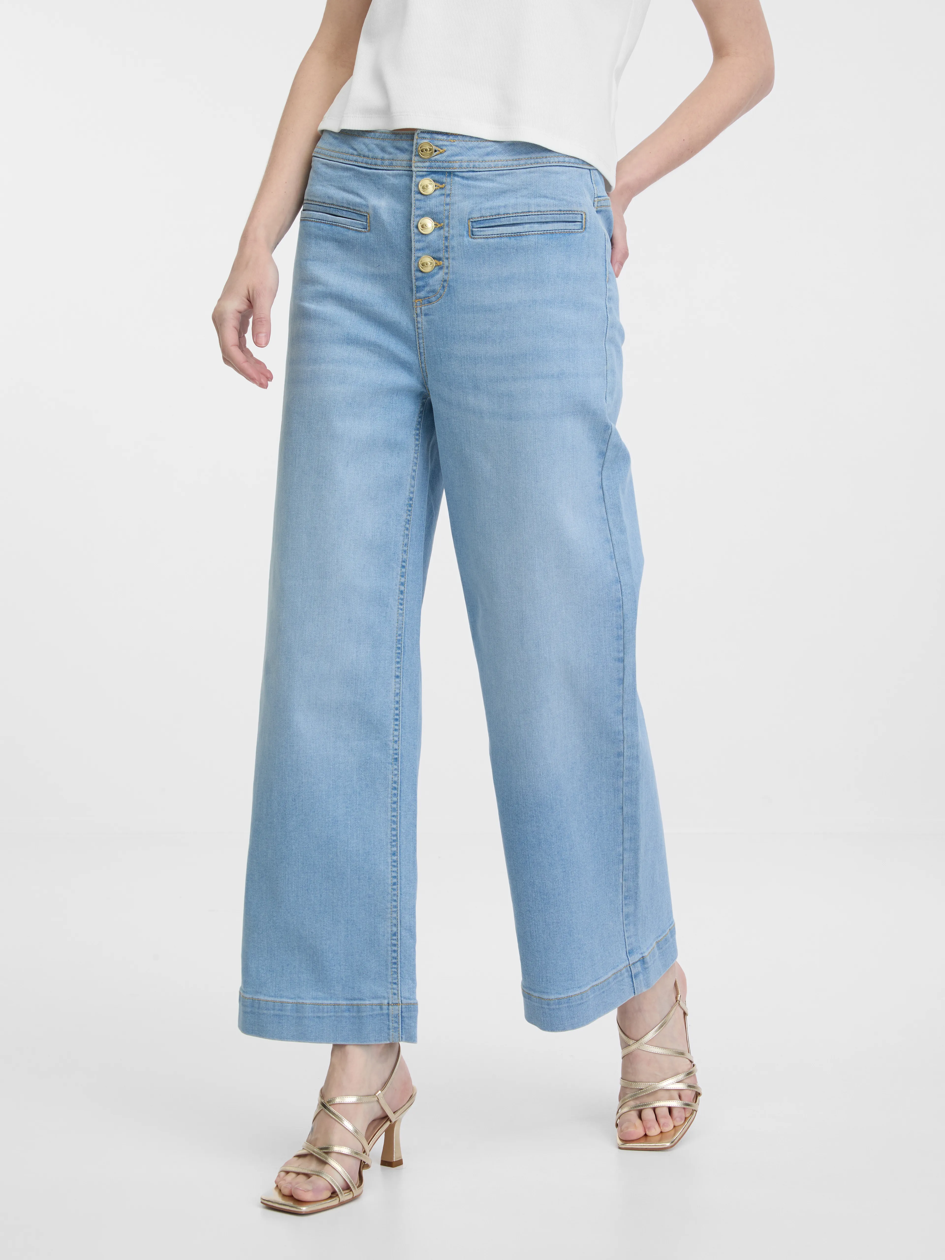 Hellblaue weite Damenjeans ORSAY
